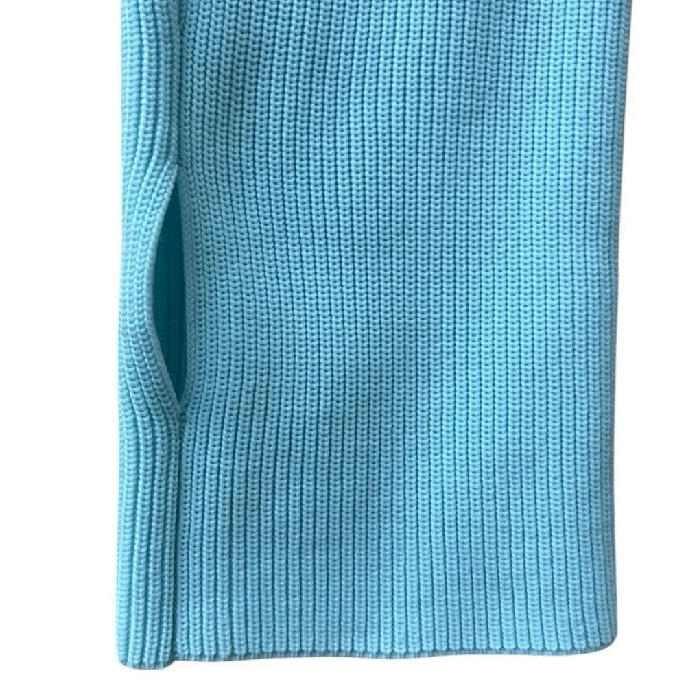 Helmut Lang Foam  Blue Mockneck Ribbed Sweater Size Medium - Picture 11 of 13
